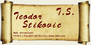 Teodor Stiković vizit kartica